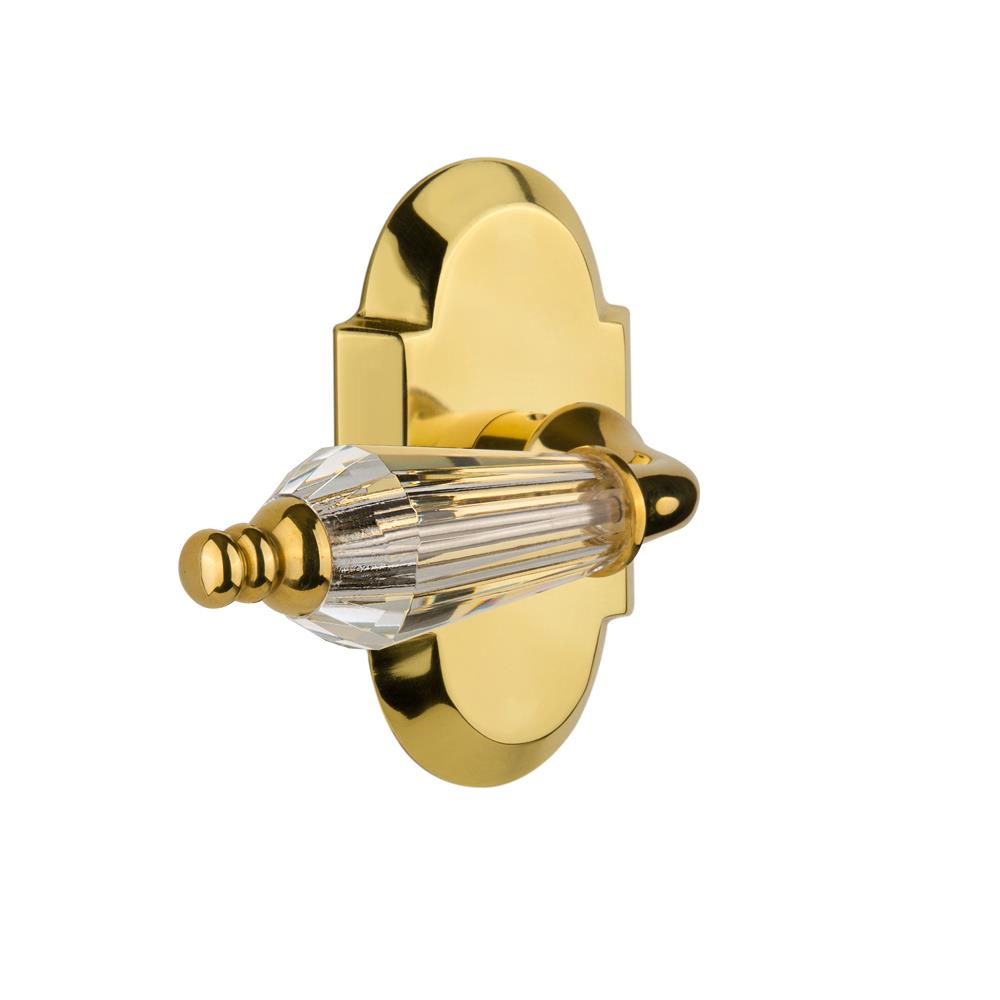 Nostalgic Warehouse COTPRL Full Passage Set Without Keyhole Cottage Plate with Parlour Lever in Polished Brass
